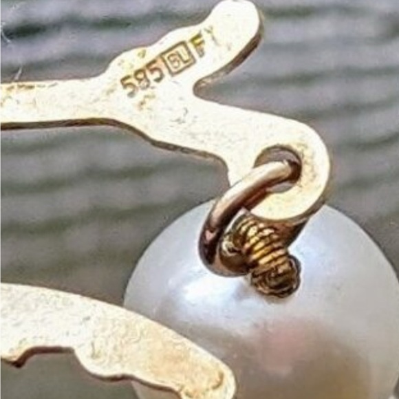 Vintage 14K MIKIMOTO BLUE LAGOON 6.5-7MM 7'' Akoya Pearl 585 Gold clasp - Picture 3 of 5